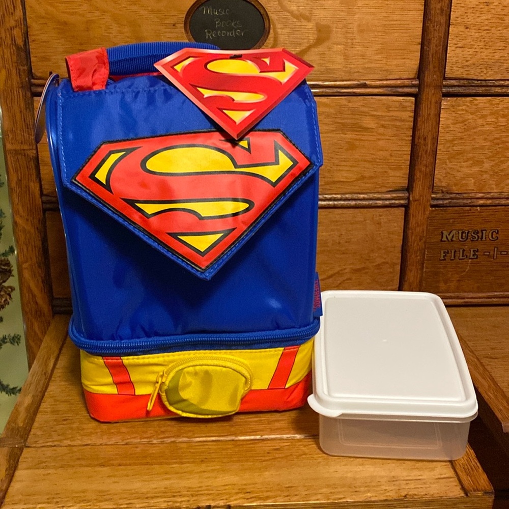 Vintage Superman Lunch Tote Bag with Cape. Collector item!